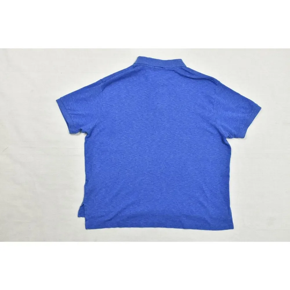 Polo Ralph Lauren Shirt Men 2XB Blue Heather Short Sleeve Cotton Big & Tall Pony